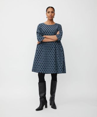 MASAI MASAI mekko Neo Navy Blazer sinisen sävyt täplissä puuvilla  vakosametissa