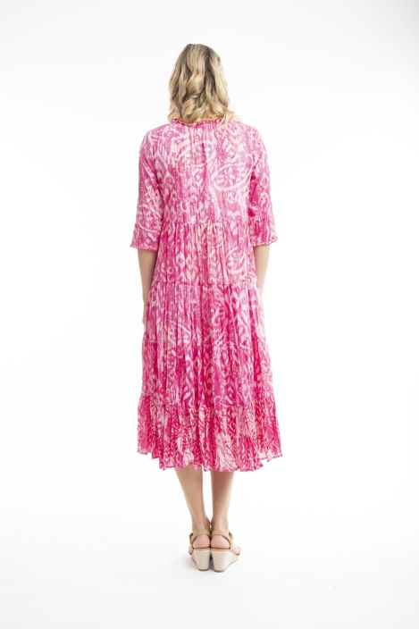 Orientique mekko 4187 Olympus pink Upea pinkki Orientique mekko mukavasta ymparistoystavallisesta puuvillasta! Mallissa on