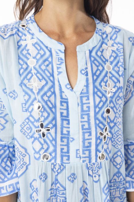 Escape mekko lyhyempi 40140 Carla Blue kiiltävät peilimäiset yksityiskohdat tuotekuva 3