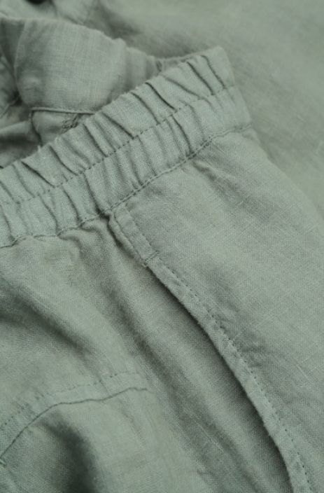 Grizas pellavahousut 3713 Sage vihreä Vyötäröllä resori takaamassa istuvuuden tuotekuva 3 Grizas pellavahousut 3713 Sage vihreä Vyötäröllä resori takaamassa istuvuuden tuotekuva 3