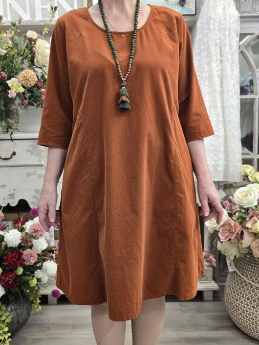 THING vakosametti mekko 7264 Tabacco Terracotta pehmeä puuvilla tuotekuva 4