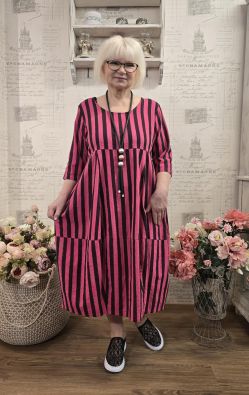 THING mekko 6956 Lotus pinkki tyylikkäät raidat