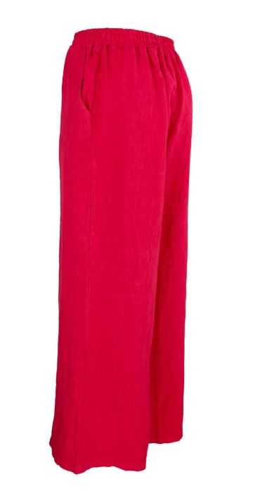 Boheme pellavahousut B13176 Kaunis punainen ihana leveä kesämalli tuotekuva 4