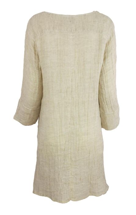 Boheme mekko B13202 Luonnon beige ihana bubble pellava tuotekuva 2