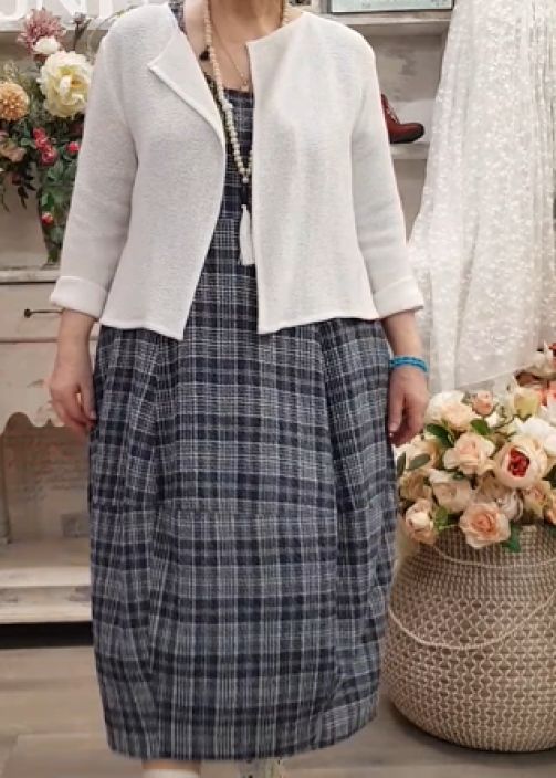 THING mekko 7195 Navy tummansininen kaunis ajaton ruutukuosi tuotekuva 7