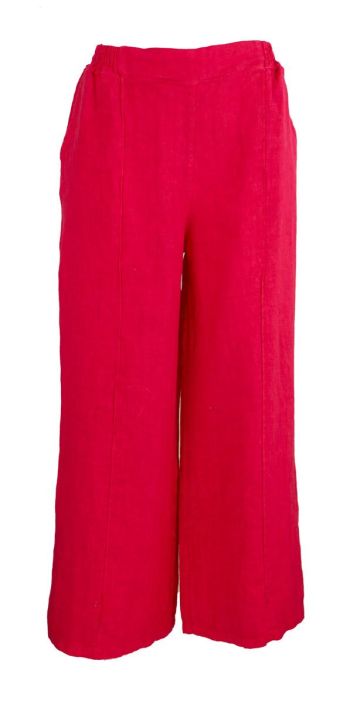 Boheme pellavahousut B13176 Kaunis punainen ihana leveä kesämalli tuotekuva 2