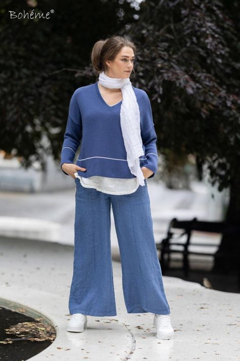 Boheme huivi B13193 Valkoinen ihanan hengittävä pellava viimeistelemään asusi tuotekuva 1