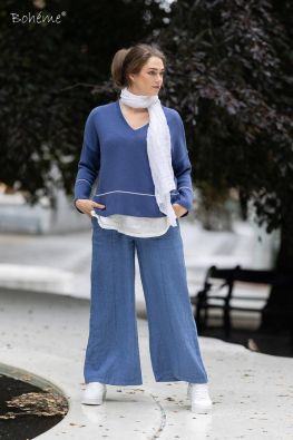 Boheme huivi B13193 Valkoinen ihanan hengittävä pellava viimeistelemään asusi