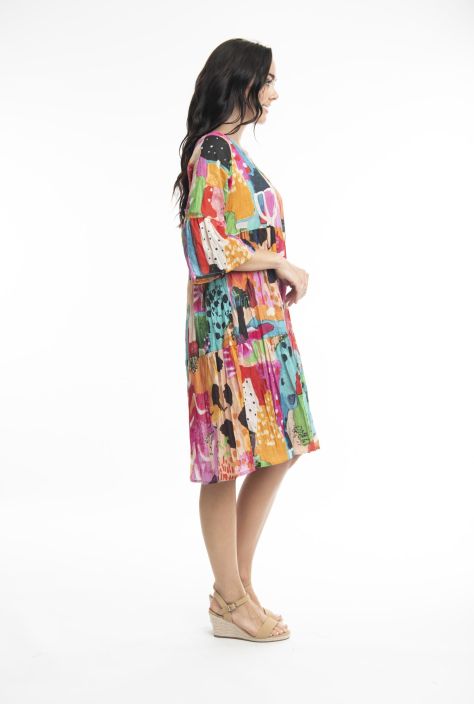 Orientique mekko 3095 Alanya pink Orgaanisesta puuvillasta valmistettu upea Orientique mekko! Aarettoman mukava malli