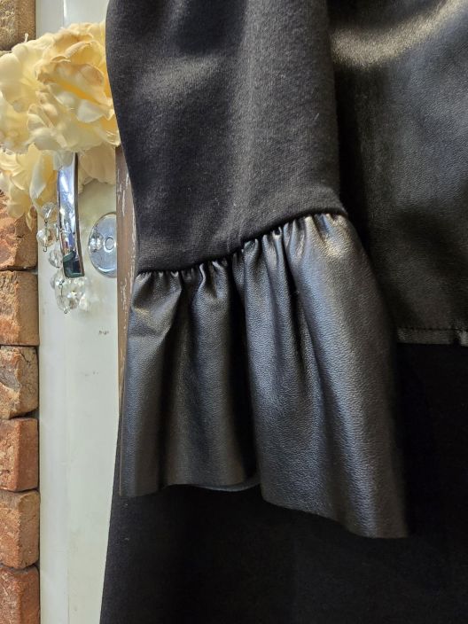 By Zusse jersey tunika Bjork Musta kaunis tilava tunika jäljitelmä nahka yksityiskohdilla tuotekuva 2