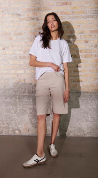 Laurie shortsit Donna 100861 Donna Loose leveät mukavat lahkeet Grey Sand tuotekuva 3