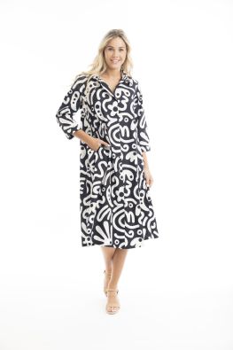 ORIENTIQUE Orientique mekko 40079 kaunis popliini puuvilla