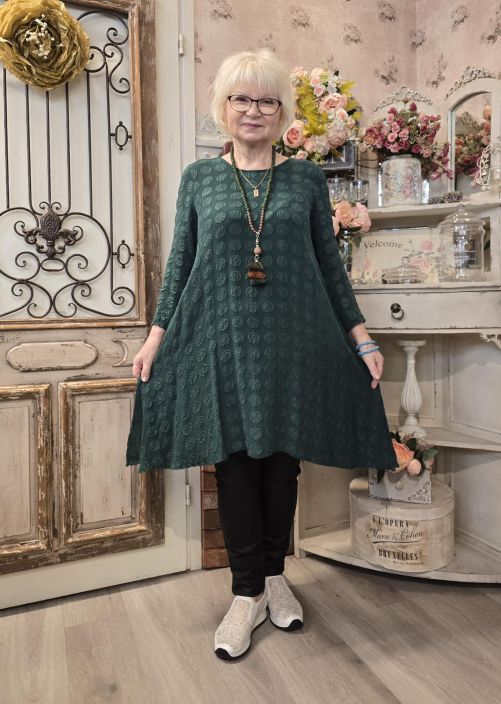 Grizas silkki tunika/mekko 51604 (616) Vihreä laadukasta silkkiä ajattomalla pallokuosilla tuotekuva 1