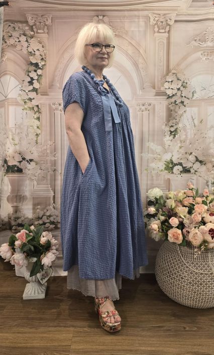 Grizas mekko 5709 raidat, harmahtava sininen (604) ihana raidallinen malli tuotekuva 3