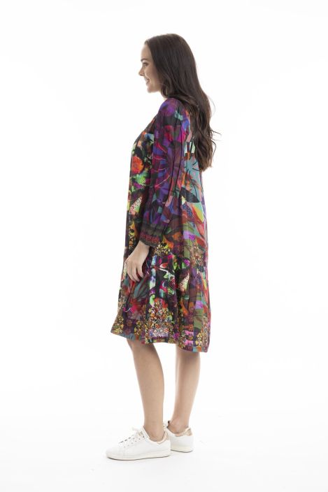 Orientique mekko 71555 Jungle digital värikäs kuosi mukavasta rayonista (viskoosi) tuotekuva 1
