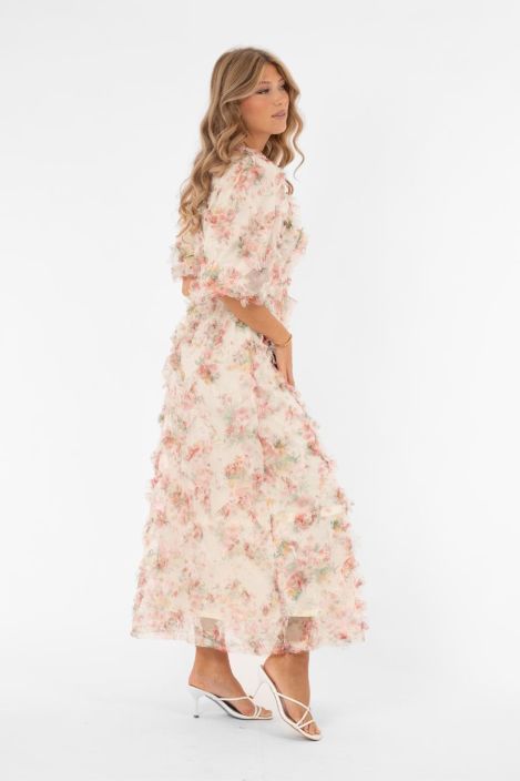 Capri Collection mekko Alvah Roosa romanttinen kukkakuosi kaikkiin tilaisuuksiin tuotekuva 3