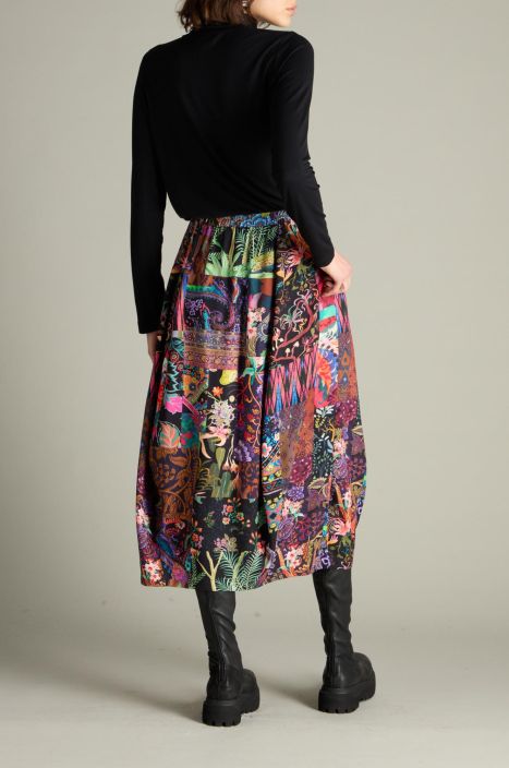 Sahara hame GRS6521 Winter Patchwork  kaunis yhdistelmä kuoseja tyylikkäässä hameessa tuotekuva 5