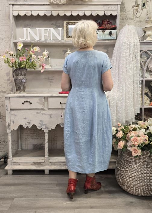 THING pellavamekko 7238 Vaaleansininen tulppaanihelma pitkä tuotekuva 4