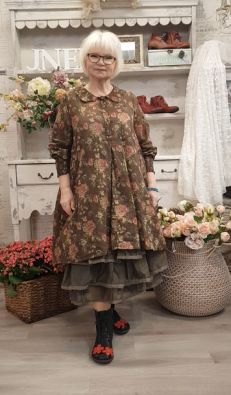 LES OURS Les Ours tunika #21A Camila coton havane fleurs ihana kukkakuosi romanttisilla yksityiskohdilla