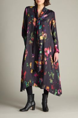 SAHARA Sahara ohut mekko MTD6575 Abstract Painterly Floral uniikki malli "huivilla"