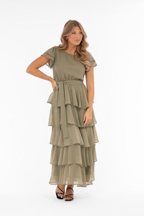 Capri Collection mekko Dawn Salvianvihreä ihanat kerrokset tuotekuva 1