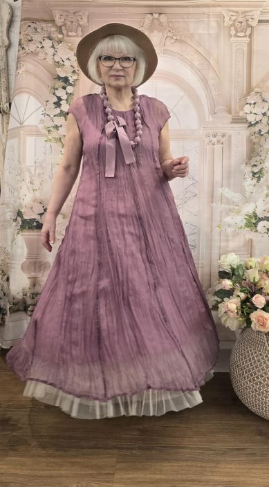 Grizas silkkimekko 91785 Puna-purppura (602) ihana sifonki alusmekolla tuotekuva 5