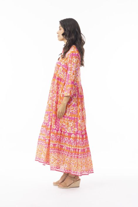 Orientique mekko 10077 Montevideo Pink näyttävä malli upealla kuosilla tuotekuva 1 Orientique mekko 10077 Montevideo Pink näyttävä malli upealla kuosilla tuotekuva 1