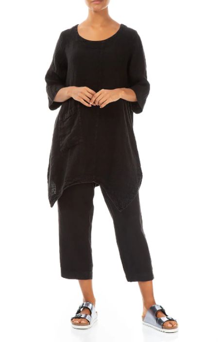 Grizas klassikko (pellava) tunika 5134 Musta upea jokaisen vaatekaapin kulmakivi tuotekuva 2 Grizas klassikko (pellava) tunika 5134 Musta upea jokaisen vaatekaapin kulmakivi tuotekuva 2