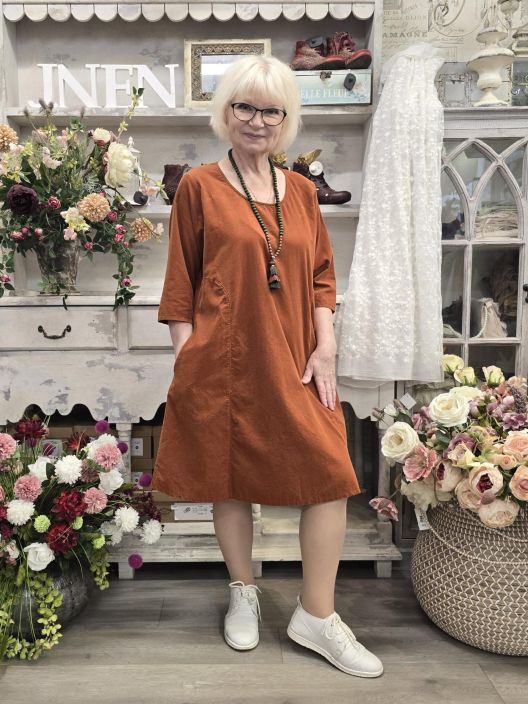 THING vakosametti mekko 7264 Tabacco Terracotta pehmeä puuvilla tuotekuva 1