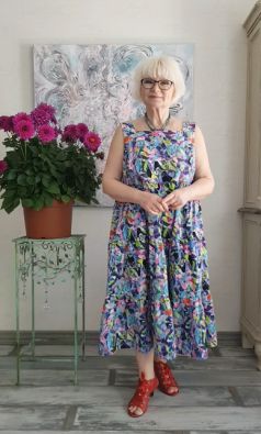 AINO Aino mekko Sabine Bilda Woven pirteä värikäs kuosi kotimaista designia