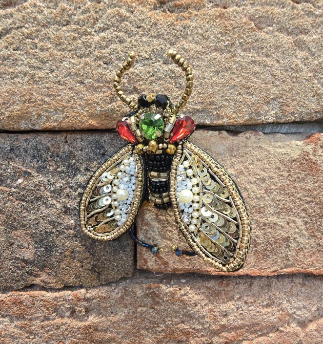 Erfurt koriste ötökkä hakaneulalla, käsityötä Kulta raita kuoriainen siivillä tuotekuva 2