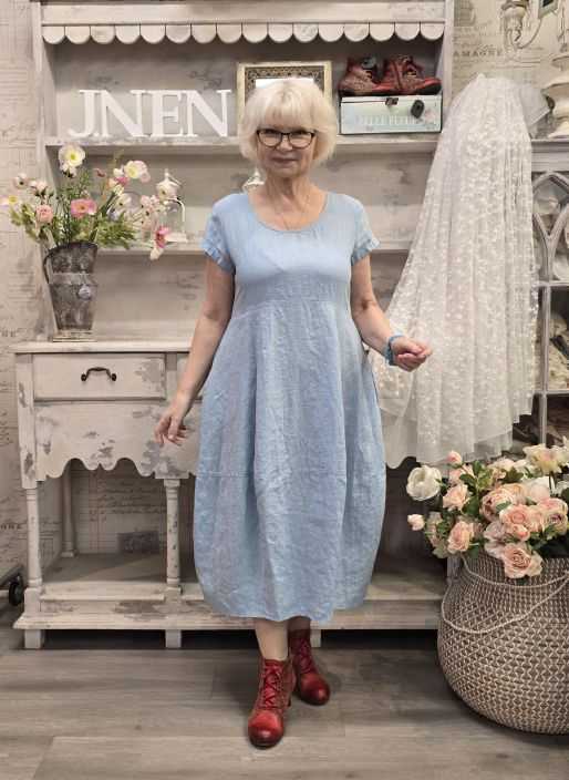 THING pellavamekko 7238 Vaaleansininen tulppaanihelma pitkä tuotekuva 2