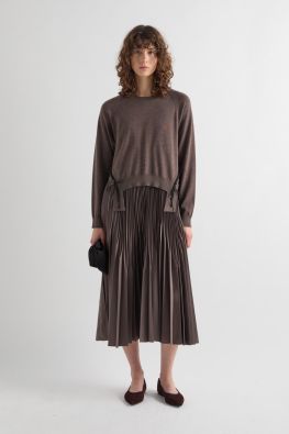 MEIMEIJ Meimeij kaksiosainen asu (Mekko + neule) M6IZ99 Maglia Ruskea