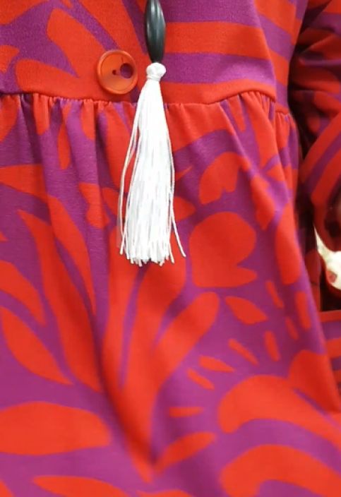 Aino mekko Minerva Catalina Mix punainen/liila yhdistelmä ihania eri kuoseja tuotekuva 6