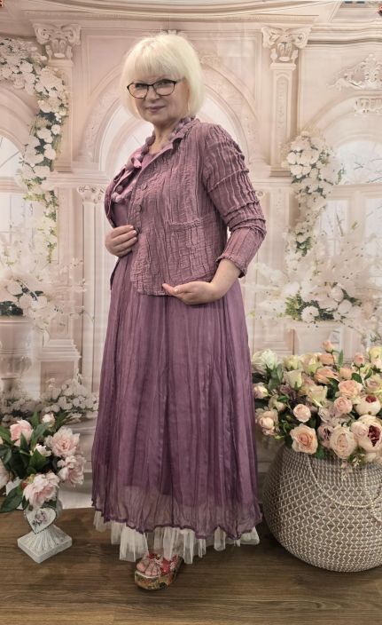 Grizas jakku 7844 puna-purppura (602)  ihana pellava/silkki klassikko laatu tuotekuva 2