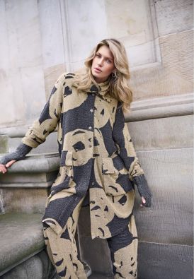 NOEN NOEN neulejakku 87045 kaunis beige / harmaa uniikki malli