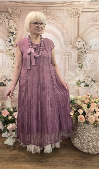 Grizas silkkimekko 91785 Puna-purppura (602) ihana sifonki alusmekolla tuotekuva 1