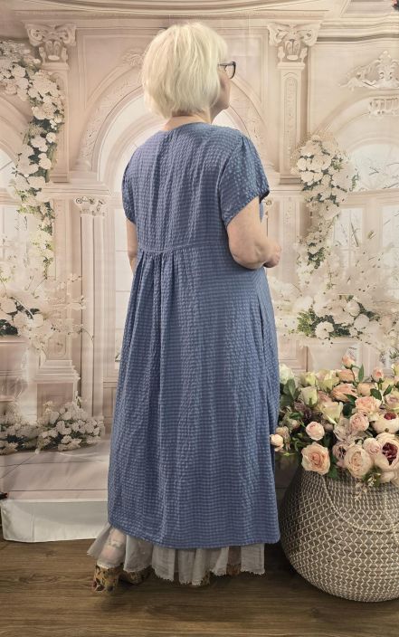Grizas mekko 5709 raidat, harmahtava sininen (604) ihana raidallinen malli tuotekuva 5