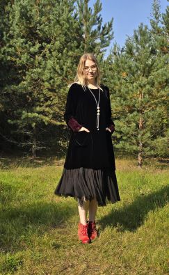 GRIZAS Grizas mekko 52184 (294) upea samettinen musta