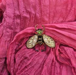 ERFURT Erfurt koriste ötökkä hakaneulalla, käsityötä Kulta raita kuoriainen siivillä