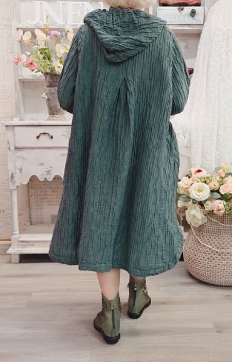 Grizas klassikko jakku 7331 metsän vihreä ihana hupullinen "taiteilijan" jakku tekstuurilla tuotekuva 3 Grizas klassikko jakku 7331 metsän vihreä ihana hupullinen "taiteilijan" jakku tekstuurilla tuotekuva 3