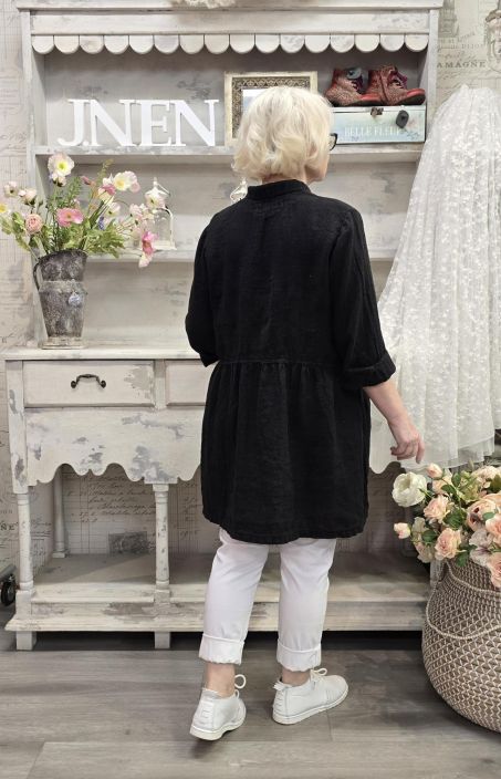 Grizas pellavatunika 52762 Musta tyylikäs ja romanttinen malli tuotekuva 4