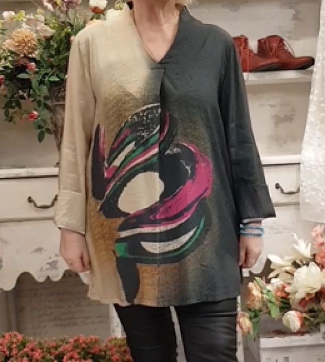 NOEN paita 83700 mukava viskoosi ja abstrakti kuosi tuotekuva 4