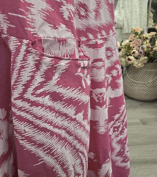 Blueberry mekko 26277 Fuchsia pinkki näyttävä helma hihaton puuvilla tuotekuva 6