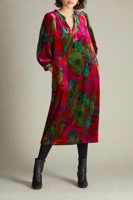 SAHARA Sahara mekko TKD6589 Velvet Botanicais samettinen mekko syksyn väreissä