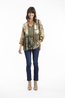 ESCAPE Escape tunika 3349 Petropolis upeat syksyn sävyt pehmeässä viskoosissa