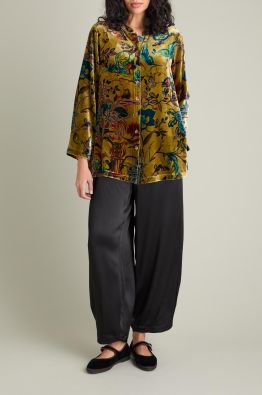 Sahara paita GRT748 Silky Velvet Floral upea kuosi laadukkaalla silkki/viskoosi sametilla