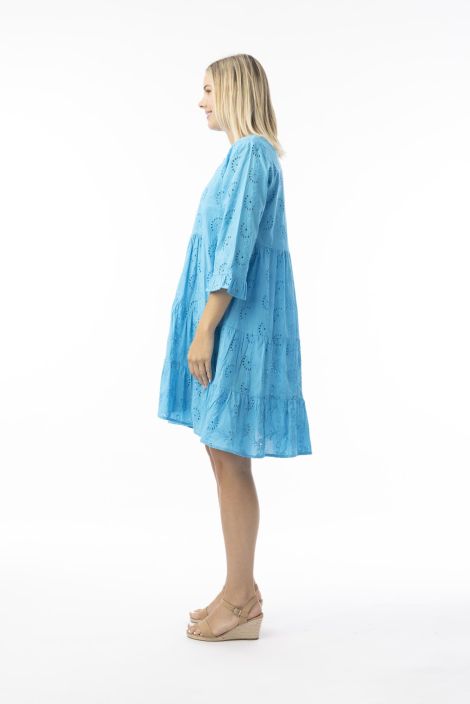 Orientique brodeerattu mekko 40239 Turkoosi kaunis frilla helma tuotekuva 1 Orientique brodeerattu mekko 40239 Turkoosi kaunis frilla helma tuotekuva 1