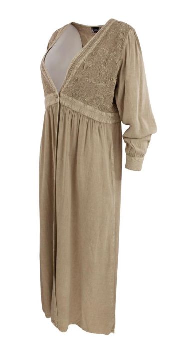 Boheme kevyt viskoosi jakku B13269 Muskat romanttinen päälleommeltu pitsinen kukkakuosi tuotekuva 3