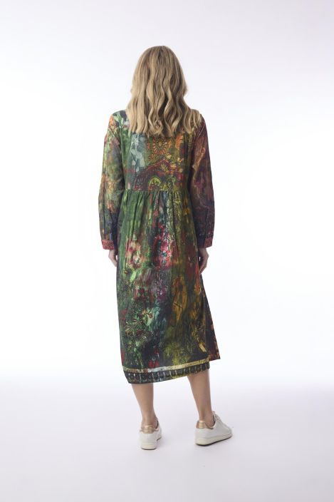 Orientique mekko 71605 Vintage kaunis syksyn väri kollaasi tuotekuva 2